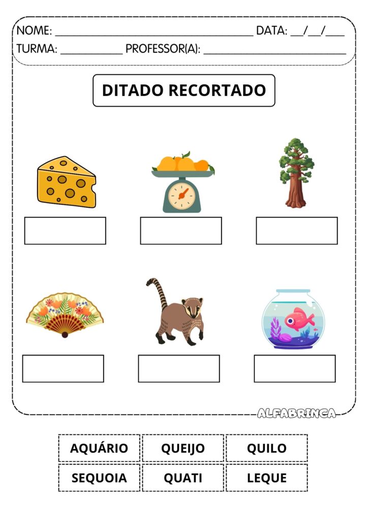 Palavras com QU – Atividades de Alfabetização para Imprimir - Download gratuito
