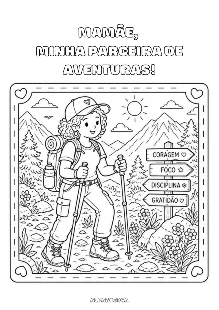 Desenhos de Dia das Mães para colorir grátis em PDF. Kit completo com atividades infantis prontas para imprimir. Alfabrinca
