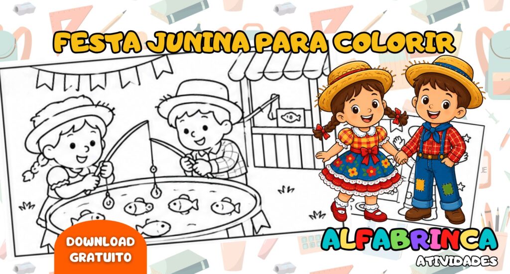 Festa Junina para Colorir – 8 Desenhos Gratuitos para Imprimir - Alfabrinca