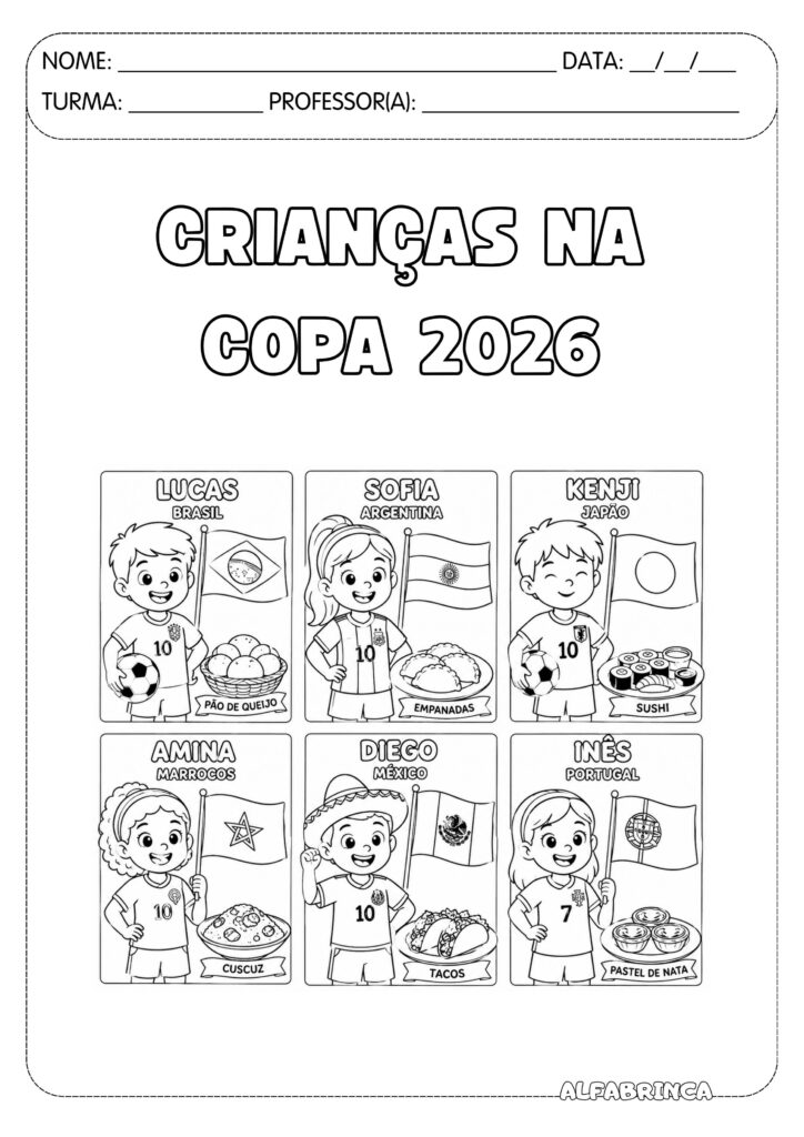 Crianças na Copa 2026 – Leitura, Compreensão de Texto e Produção Escrita - Alfabrinca