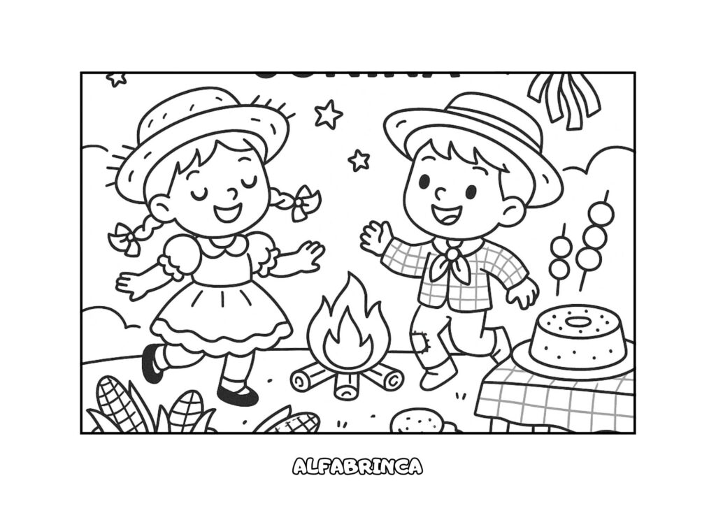 Festa Junina para Colorir – 8 Desenhos Gratuitos para Imprimir - Alfabrinca