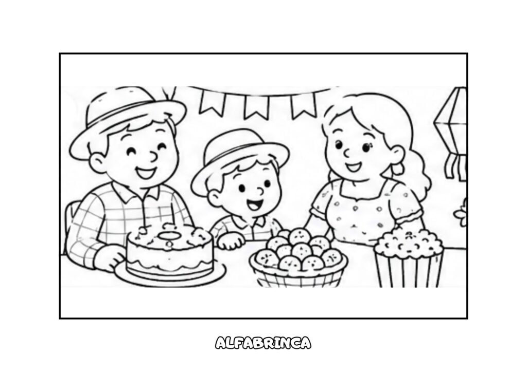 Festa Junina para Colorir – 8 Desenhos Gratuitos para Imprimir - Alfabrinca