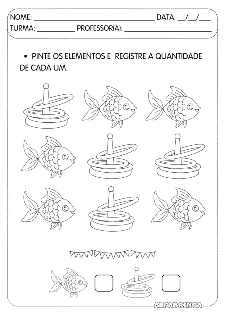 Pinte e Registre – Festa Junina | Atividade de Contagem e Registro - Alfabrinca