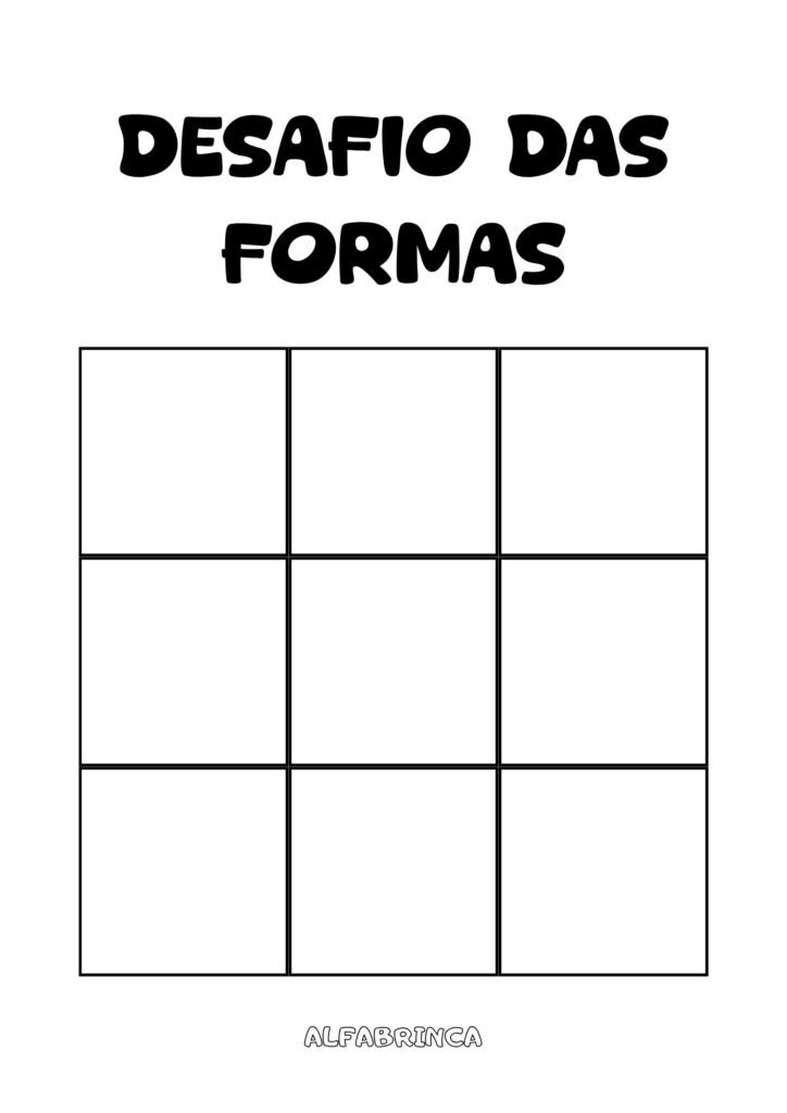 Desafio das formas - Download gratuito pronto para imprimir - Alfabrinca