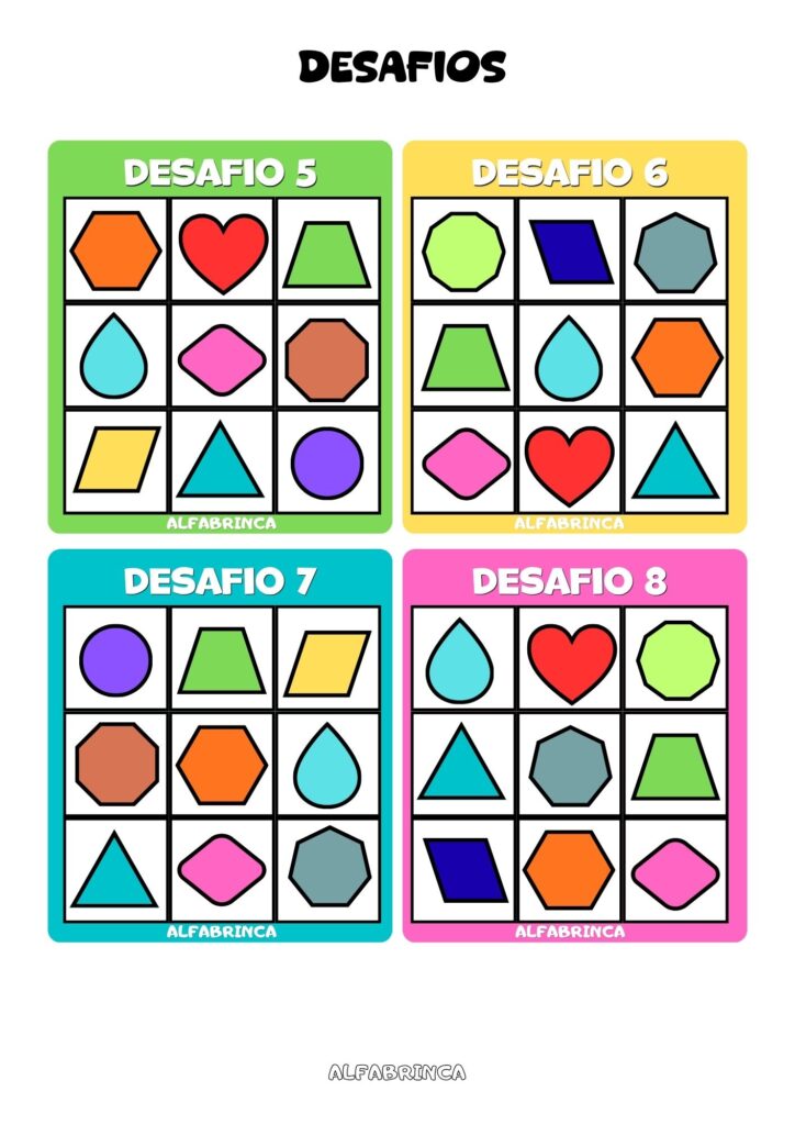 Desafio das formas - Download gratuito pronto para imprimir - Alfabrinca