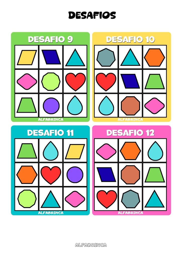 Desafio das formas - Download gratuito pronto para imprimir - Alfabrinca