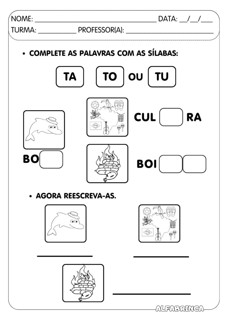 Sequência didática Alfabrinca sobre o Folclore Brasileiro para alfabetização. Texto original +  atividades para desenvolver leitura e escrita. Download gratuito.