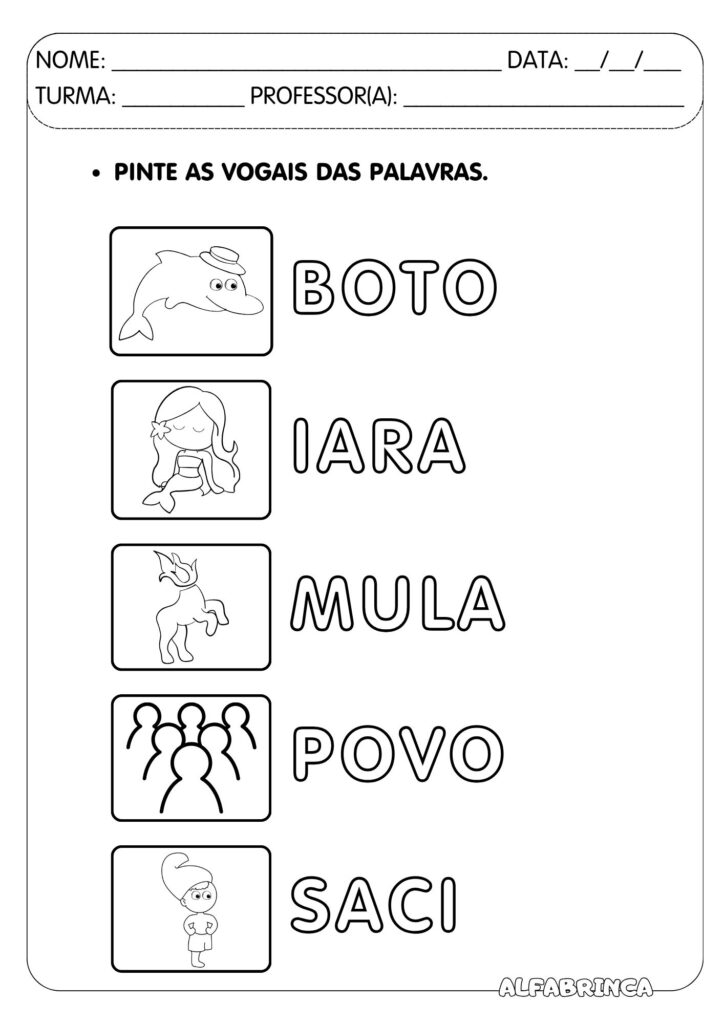 Sequência didática Alfabrinca sobre o Folclore Brasileiro para alfabetização. Texto original +  atividades para desenvolver leitura e escrita. Download gratuito.