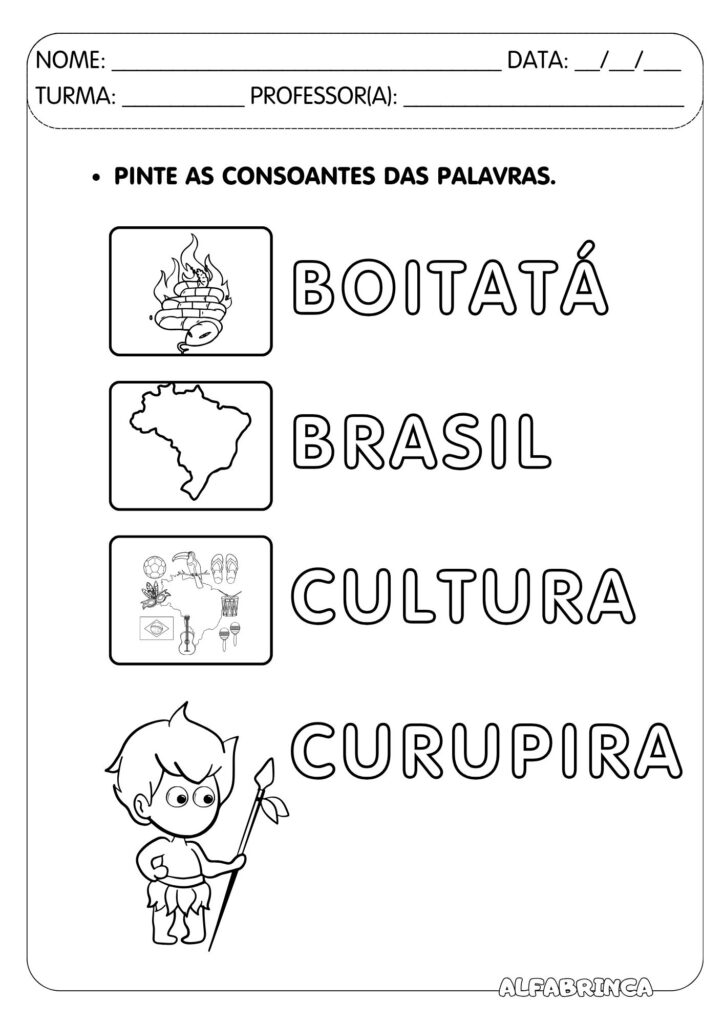Sequência didática Alfabrinca sobre o Folclore Brasileiro para alfabetização. Texto original +  atividades para desenvolver leitura e escrita. Download gratuito.