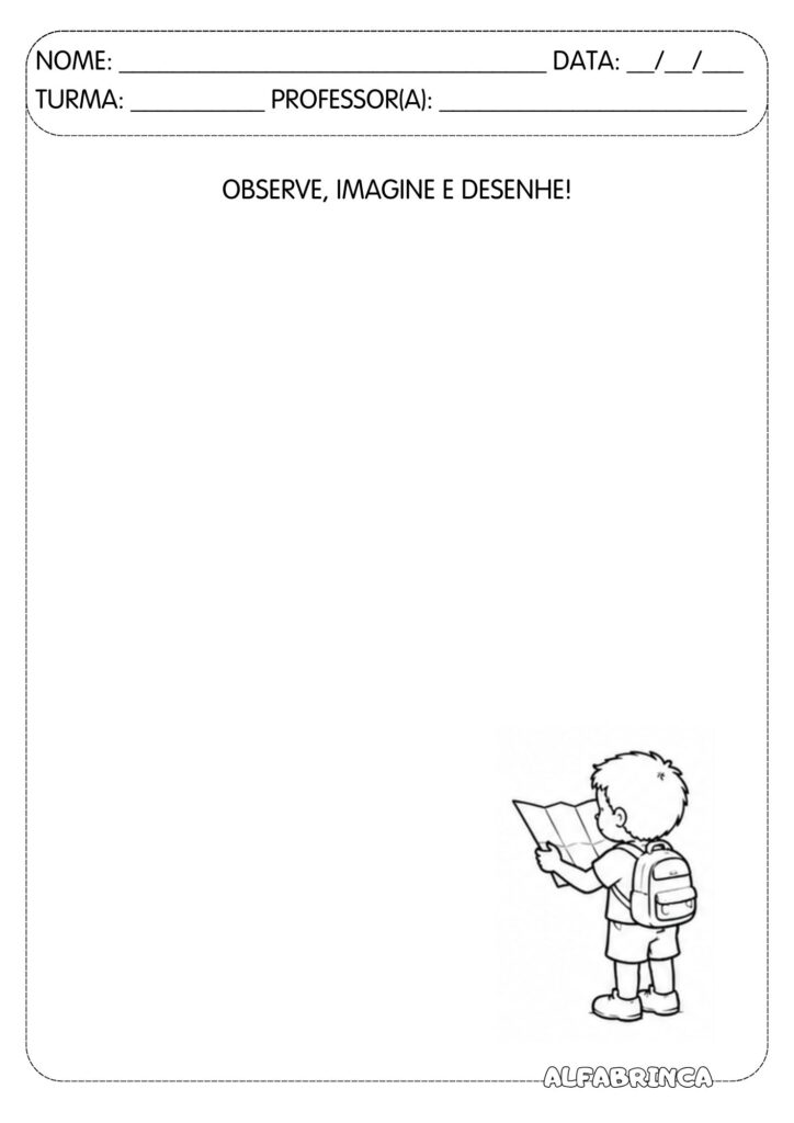 Observe, imagine e desenhe! Atividade pronta para imprimir - Alfabrinca