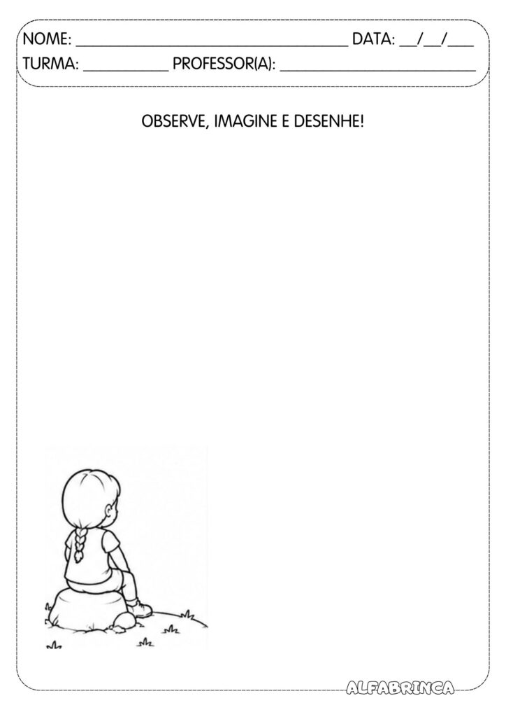 Observe, imagine e desenhe! Atividade pronta para imprimir - Alfabrinca