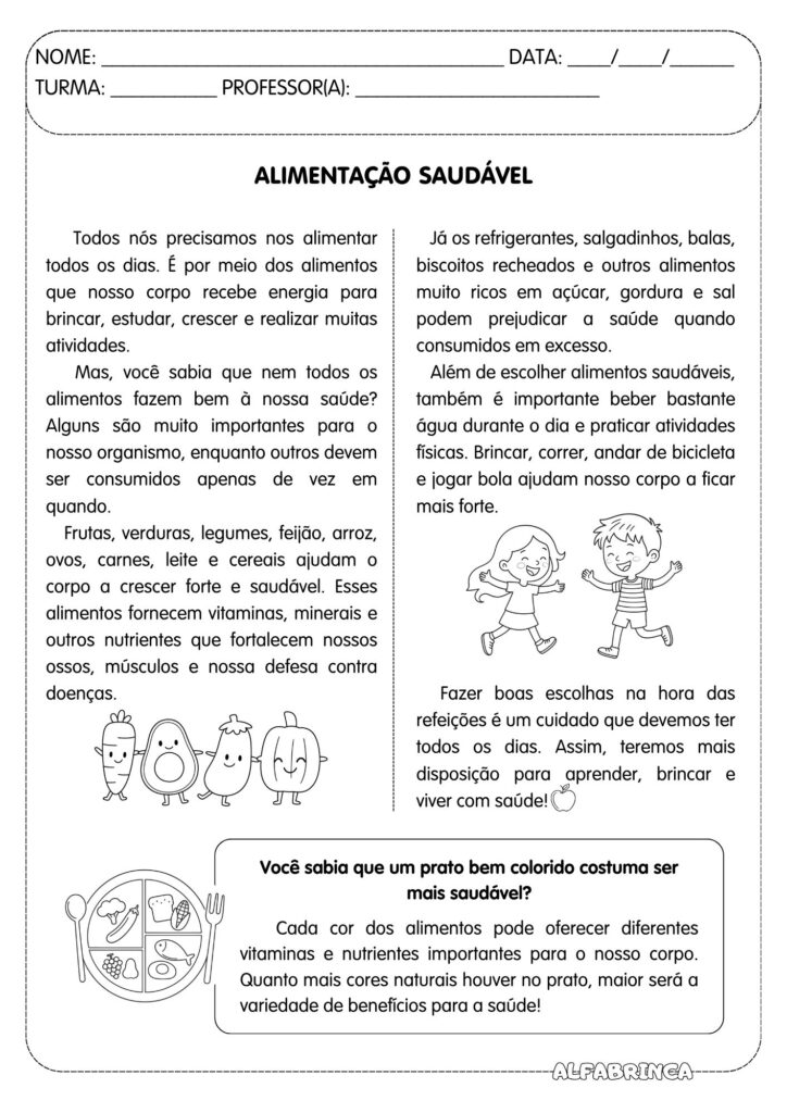 Alimentação saudável - Alfabrinca