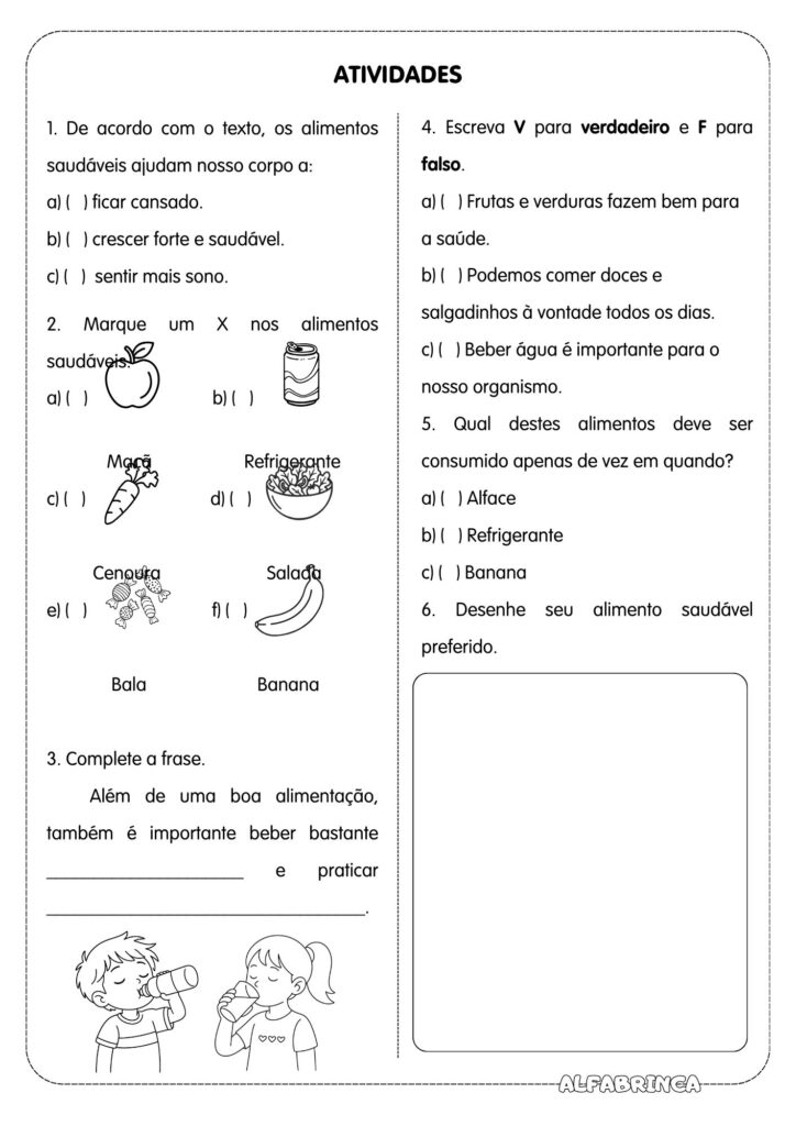 Alimentação saudável - Alfabrinca