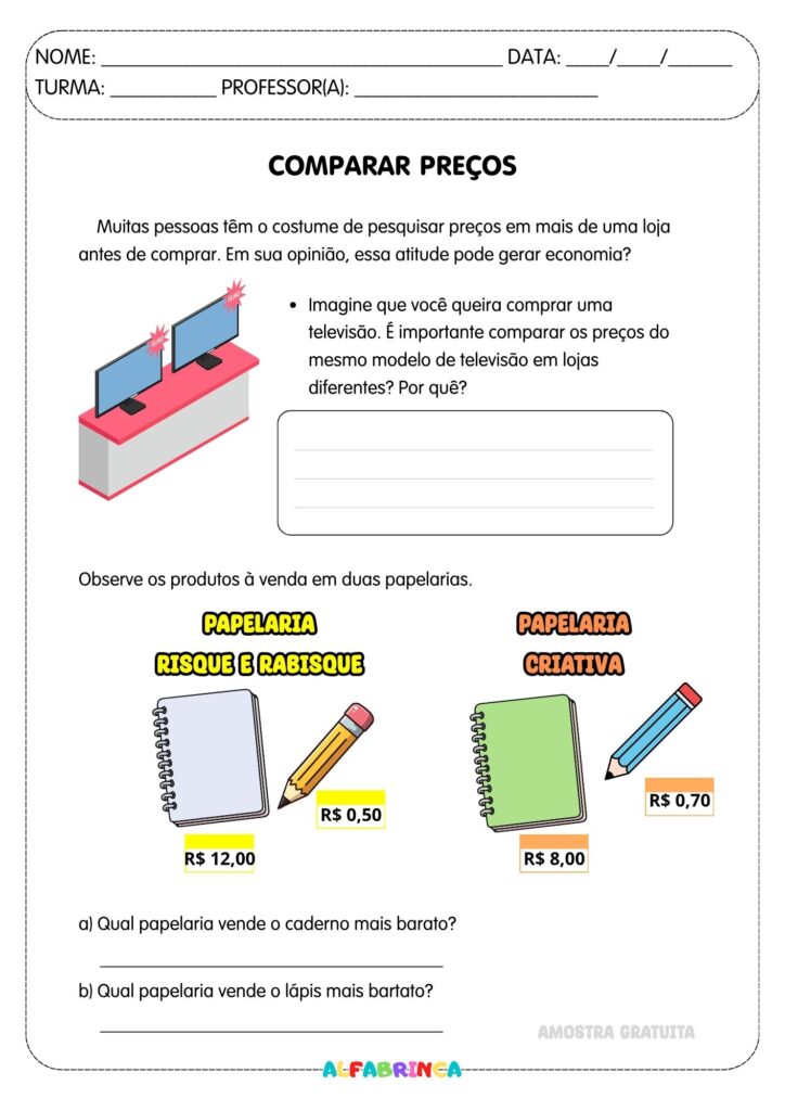 Educação Financeira para Crianças | 2 atividades gratuitas para imprimir - Alfabrinca