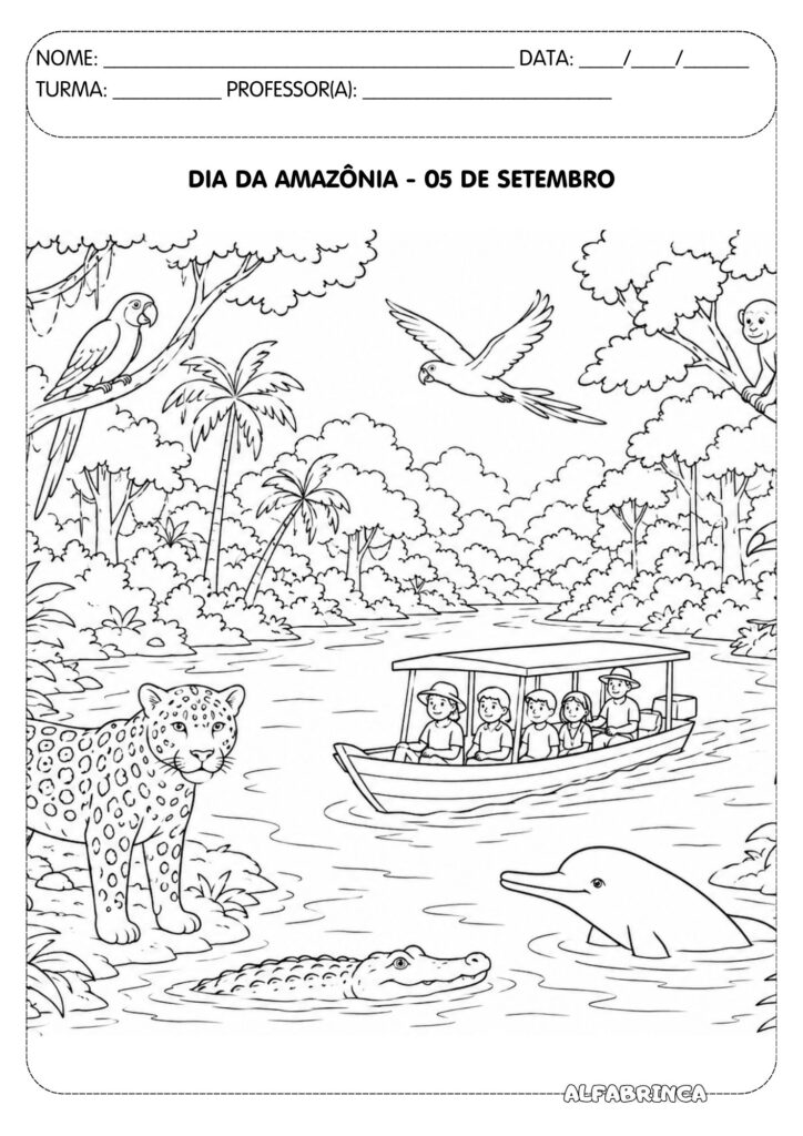 Desenho da Amazônia para colorir