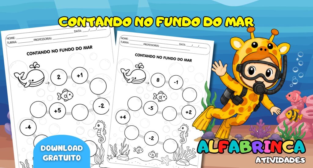 Contando no Fundo do Mar – Atividade de Adição e Subtração - Alfabrinca