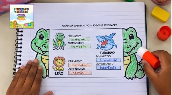Atividade manipulativa de aumentativo e diminutivo