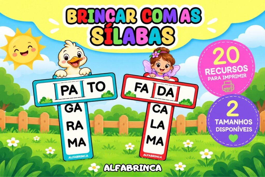 Brincar com as Sílabas – 20 recursos para alfabetização em PDF