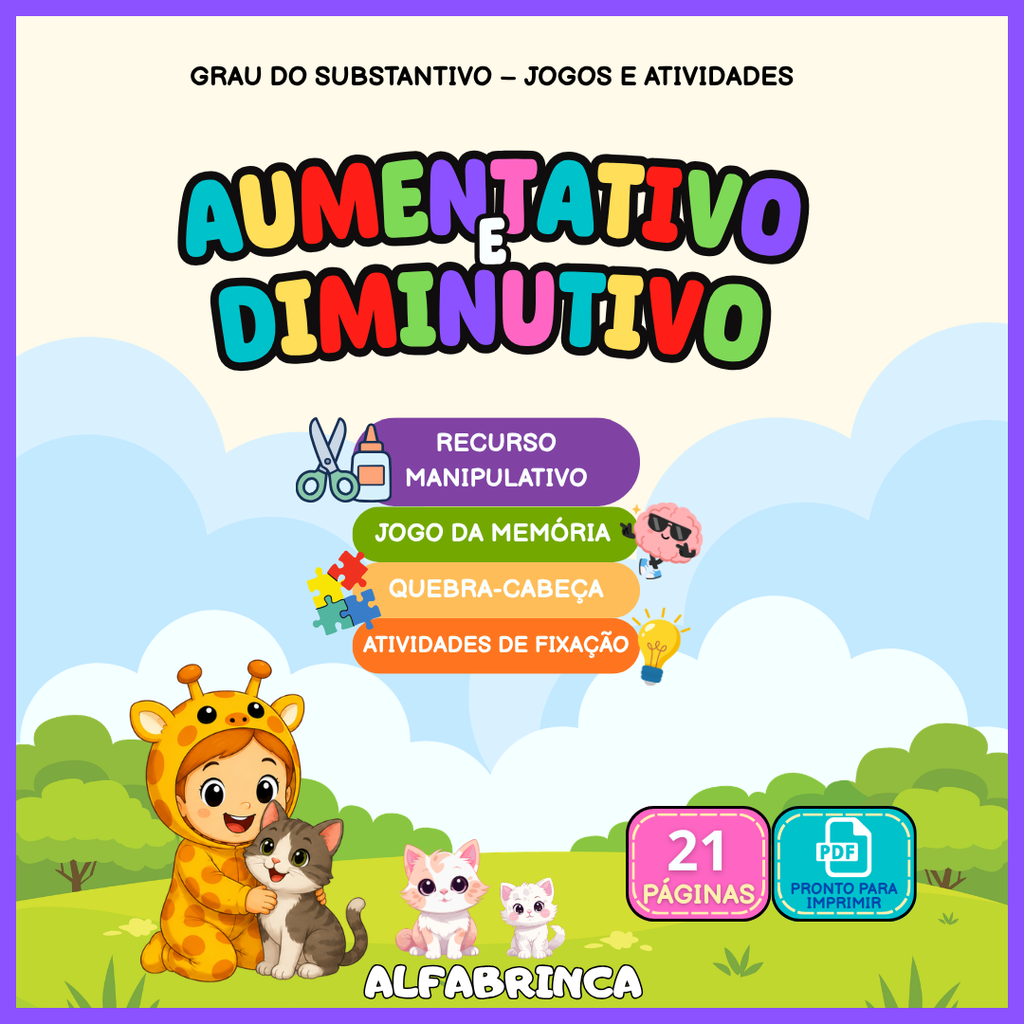 Atividades de aumentativo e diminutivo para imprimir