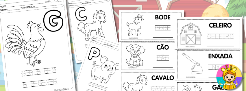 Atividades de escrita - Animais da fazenda