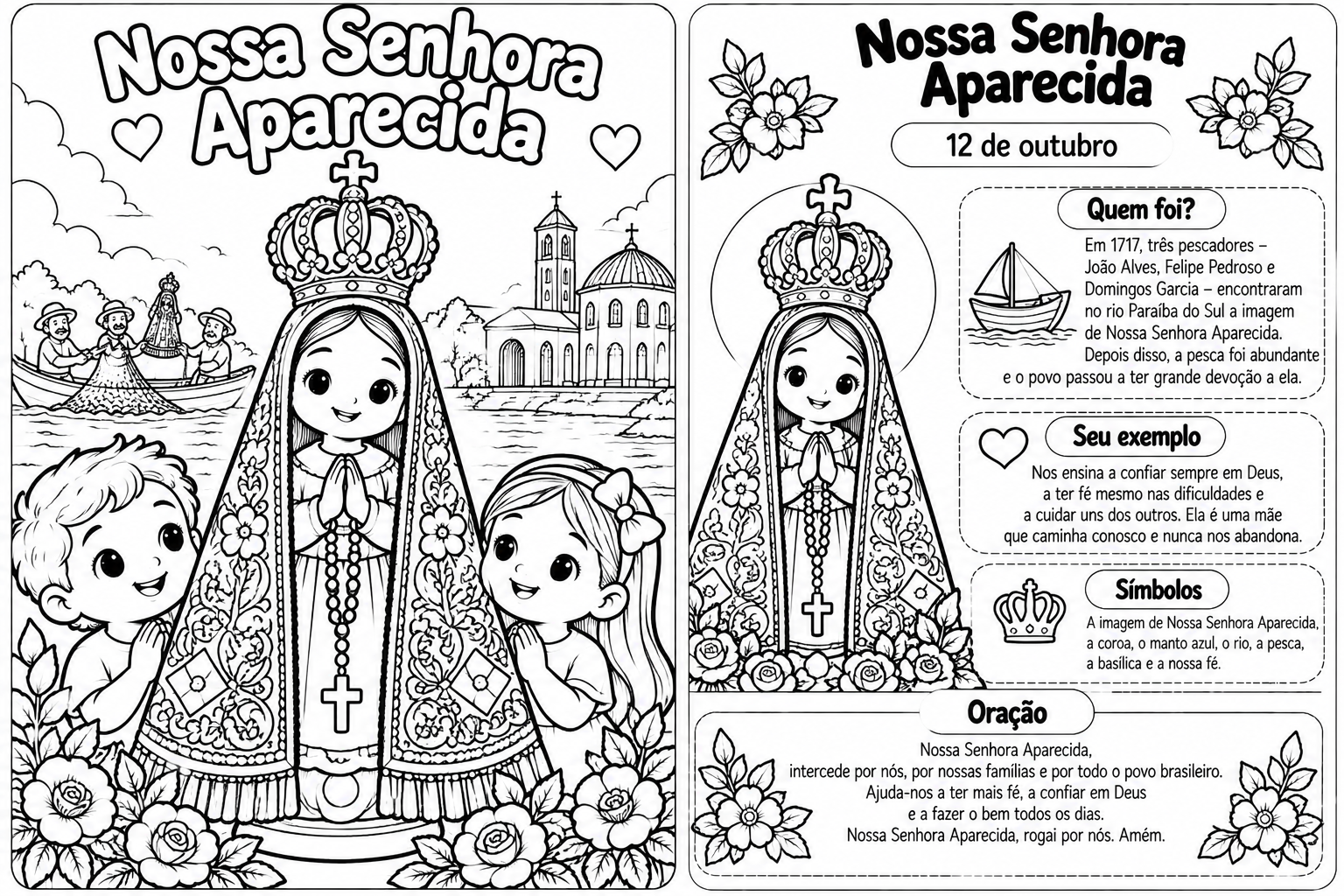 Conhecendo Nossa Senhora - Nossa Senhora para colorir