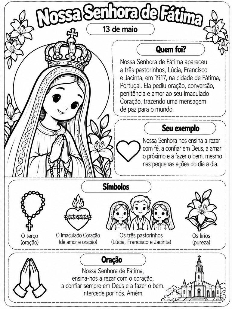 Conhecendo Nossa Senhora - Nossa Senhora para colorir